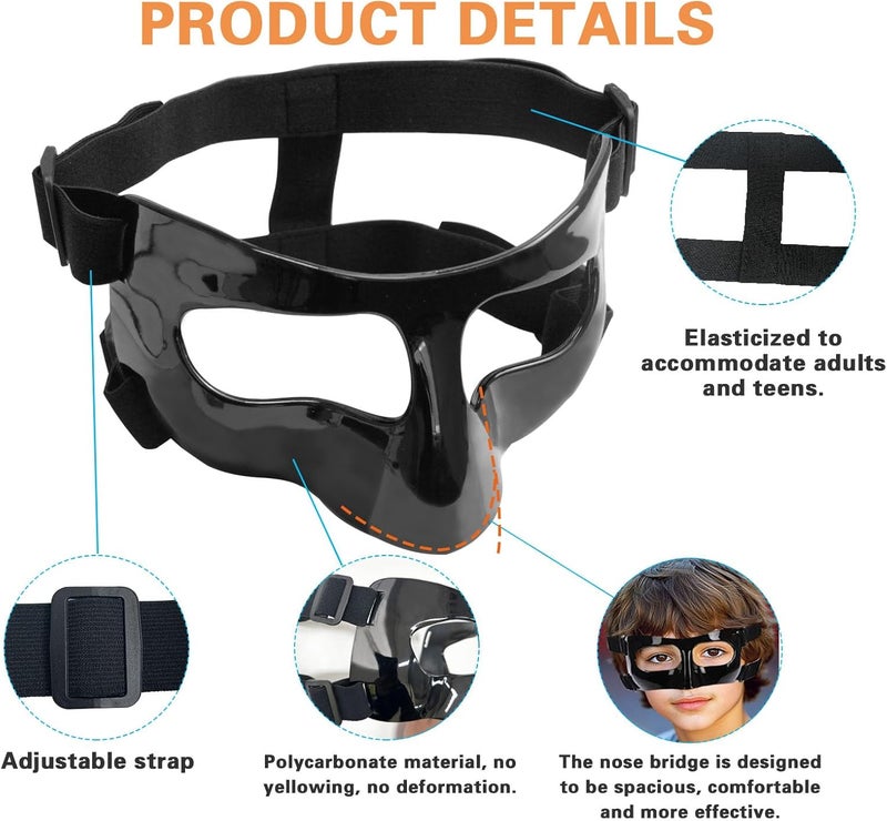 CREGOOLIF Nose Guard for Broken Nose, Protective Face Masks for Basketball and Soccer Sports,Adjustable Face Mask with Foam Padding foradolescents - Image 3